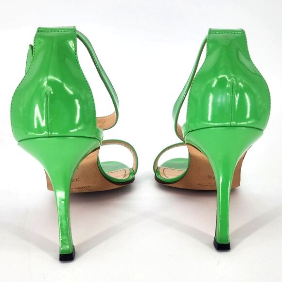 Manolo Blahnik Green Patent Leather Ankle Strap Sandals 37.5 (US 7–7.5) - Picture 4 of 16